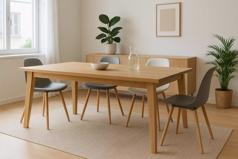 hauteur idéale table à manger dans une salle à manger moderne au design ergonomique et lumineux