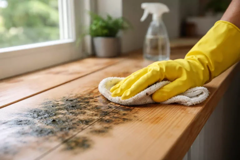 Enlever la moisissure sur une surface en bois intérieur touchée par l’humidité