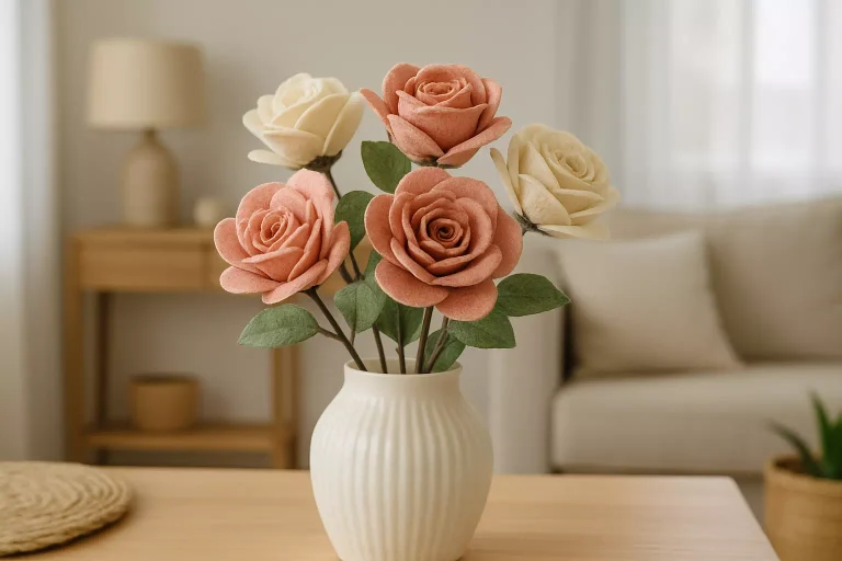 fleur tissu utilisée comme élément décoratif durable dans un intérieur élégant