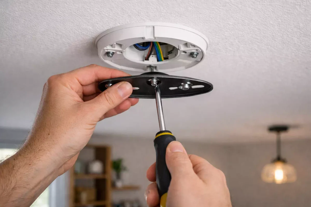 Remplacer un crochet DCL par une vis pour fixer un luminaire au plafond en toute sécurité