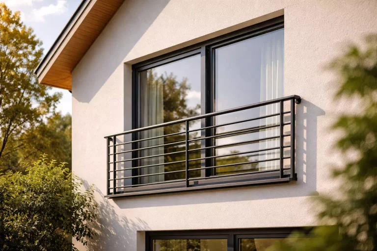 garde corps de fenêtre installé sur une maison pour sécuriser une ouverture en étage