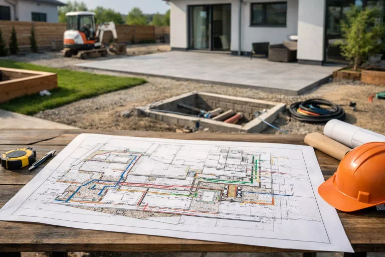 Plan de récolement après travaux montrant l’implantation réelle des réseaux et ouvrages réalisés