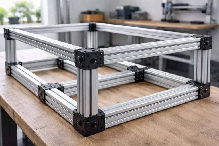 structure modulaire réalisée avec profilé en aluminium pour aménagement et assemblage