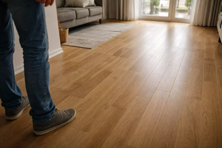 sens de pose du parquet dans un salon lumineux avec lames alignées face à la lumière naturelle