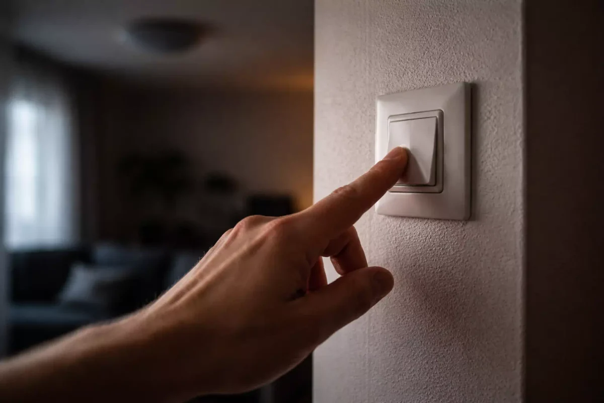 Plus de lumière mais disjoncteur ok : test d’un interrupteur et tableau électrique ouvert dans une maison