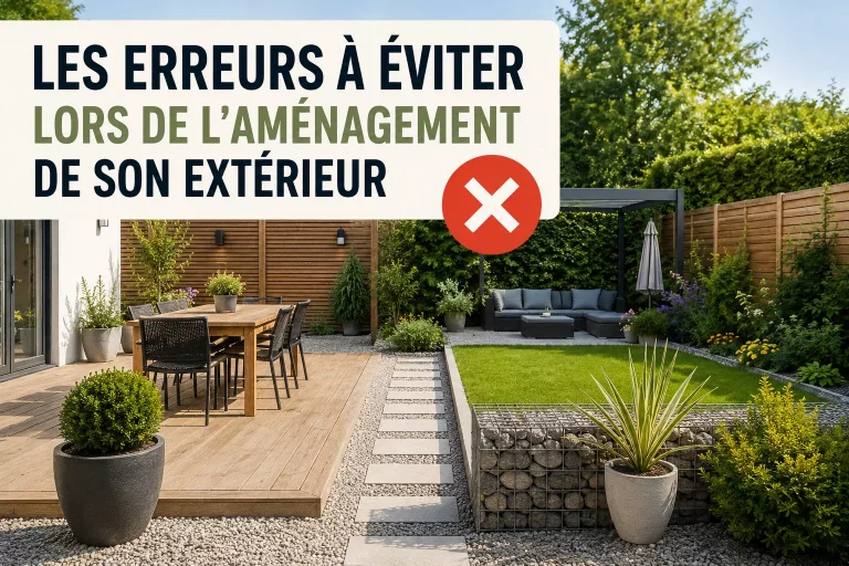 Erreurs à éviter lors de l'aménagement de son extérieur avec terrasse et jardin bien organisés
